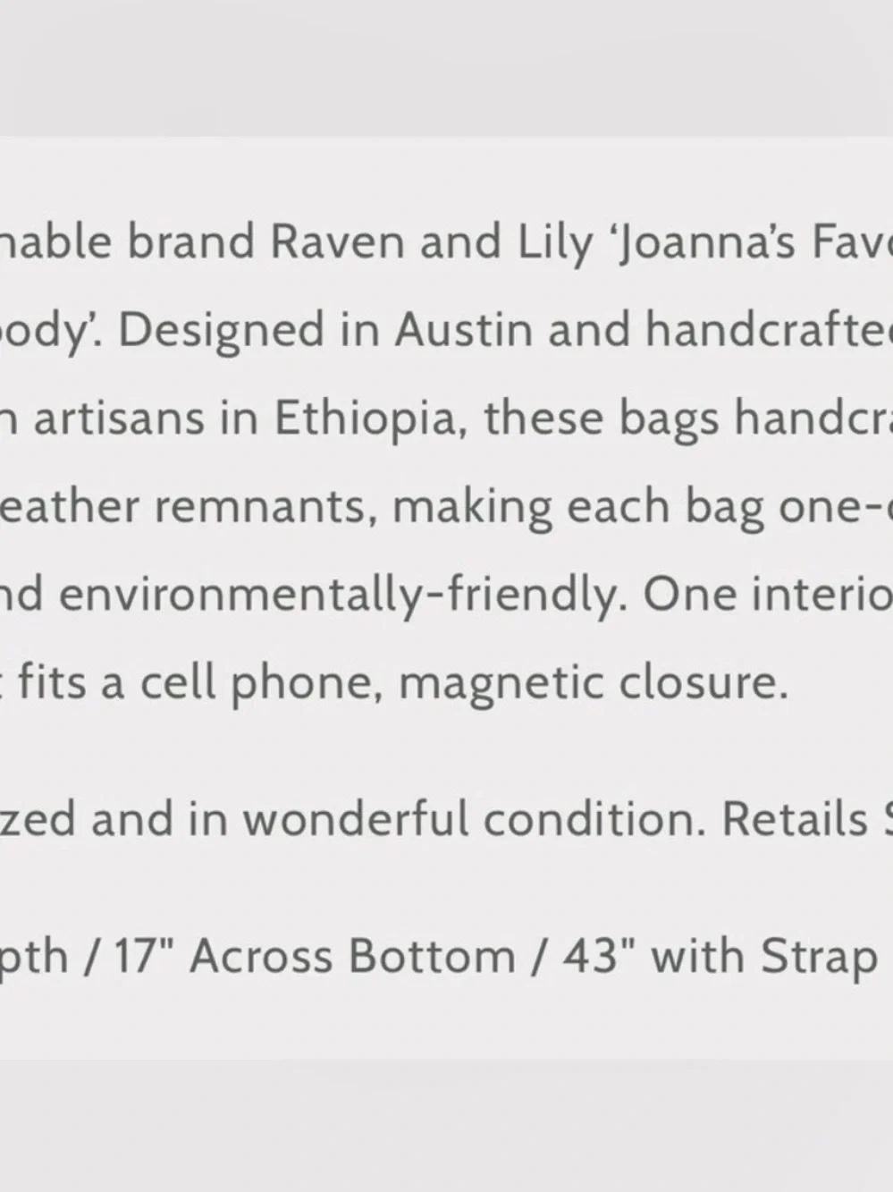 Raven + Lily Tan Leather Chevron-Panel Crossbody Tote